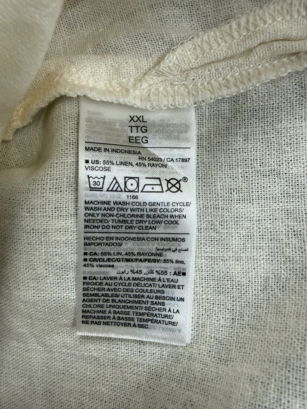 Old Navy Cream Maxi Dress Linen Blend 3/4 Sleeve - Picture 7 of 9